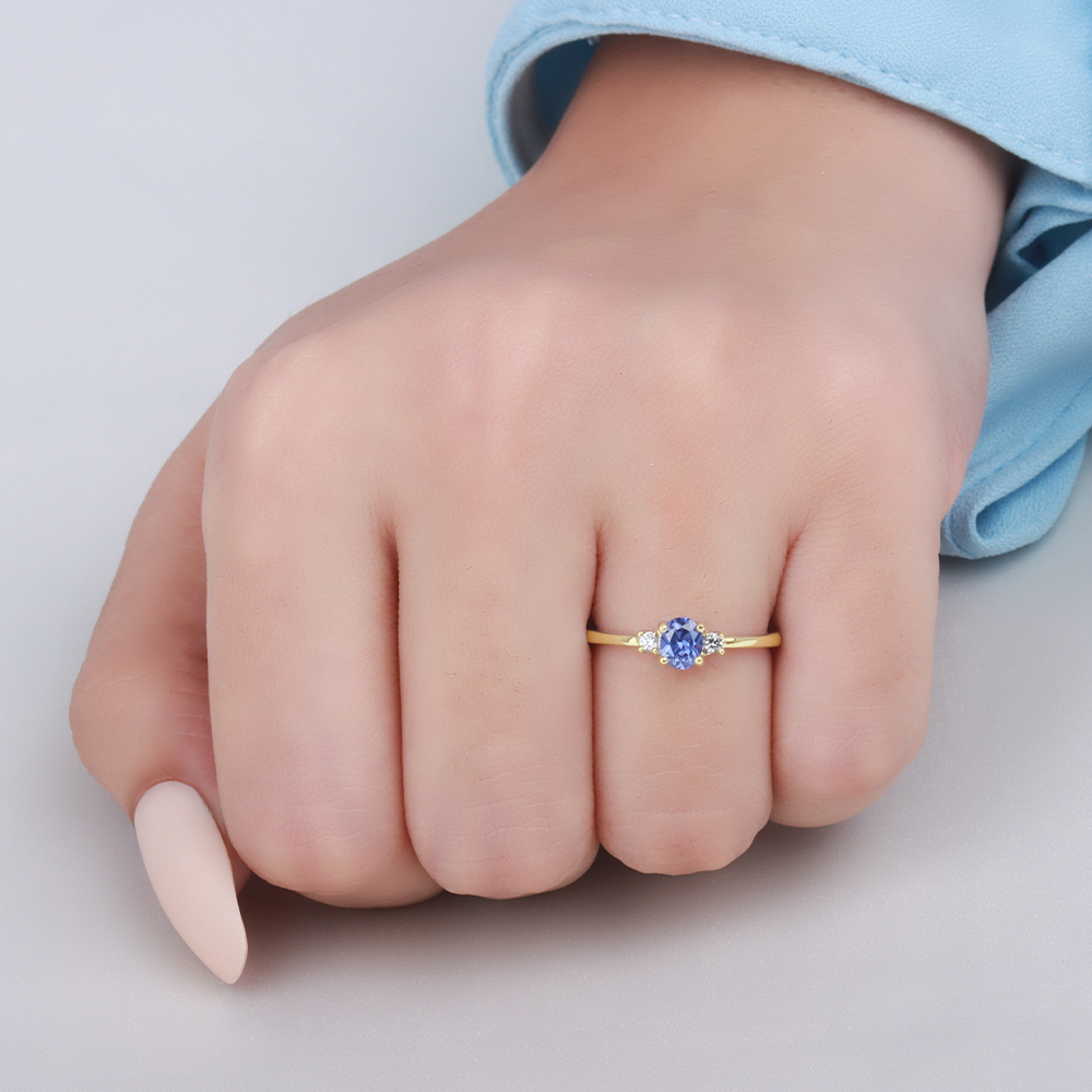tanzanite yellow gold