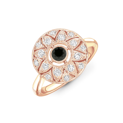 Bespoke Black Diamond Engagement Ring