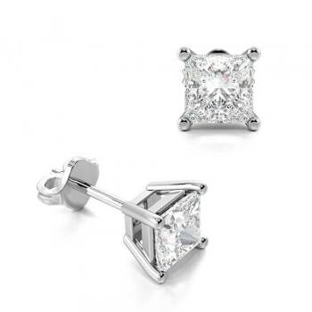Princess Cut Men Diamond Earrings