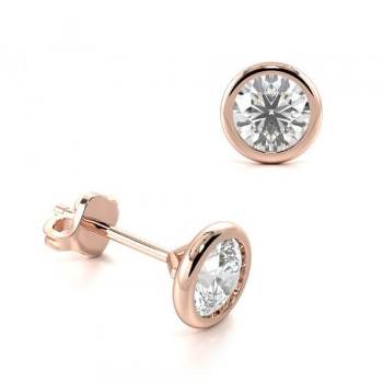 Rose Gold Classic Diamond Stud Earrings