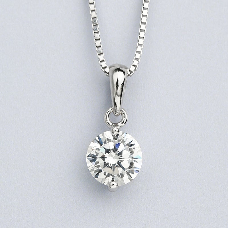 Single Stone Diamond Necklace 